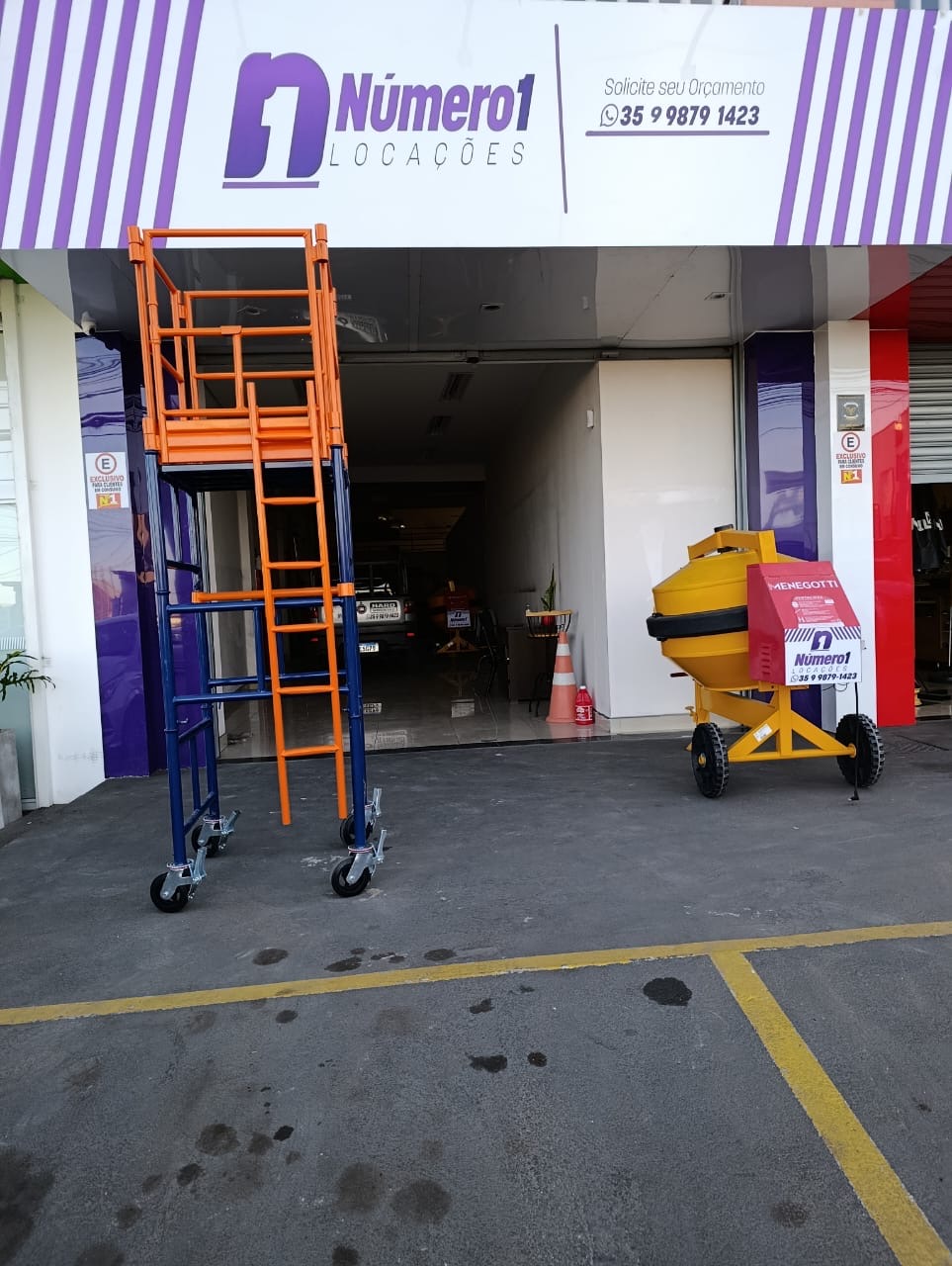 Fachada da N1 Locações em Lavras, MG